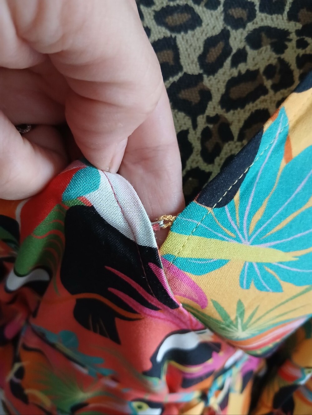 FARM RIO Colorful Women's Top with Toucan Print,size S - Picture 4 of 11